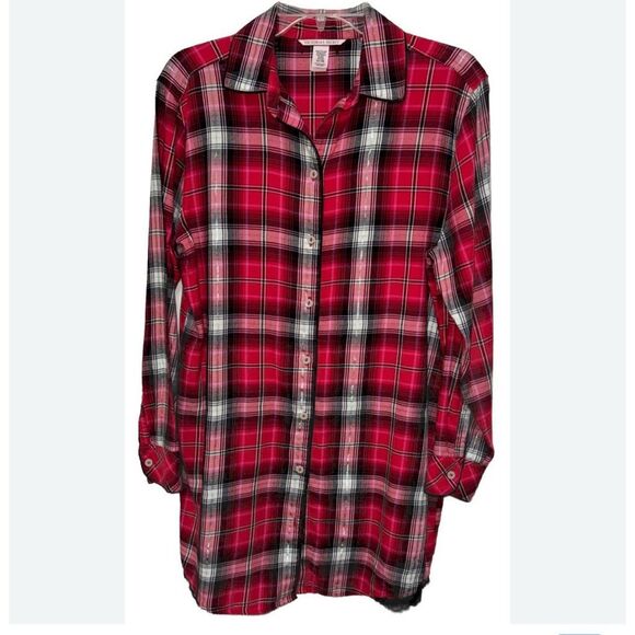 Vintage Victoria’s Secret Plaid And Lace Nightie, M Red Christmas - Picture 4 of 14